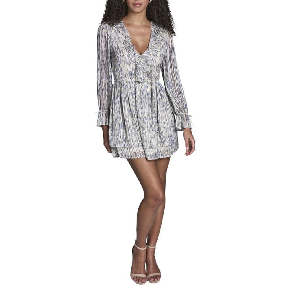 Bcbg Womens  Fit And Flare Dress, Blue